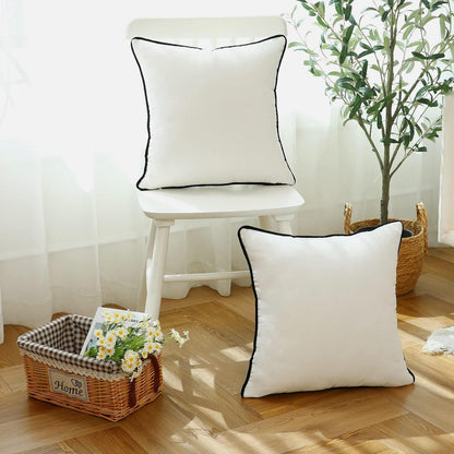 2x Samt Kissenbezug 40x40 cm - Weiß, Luxuriös & Weich