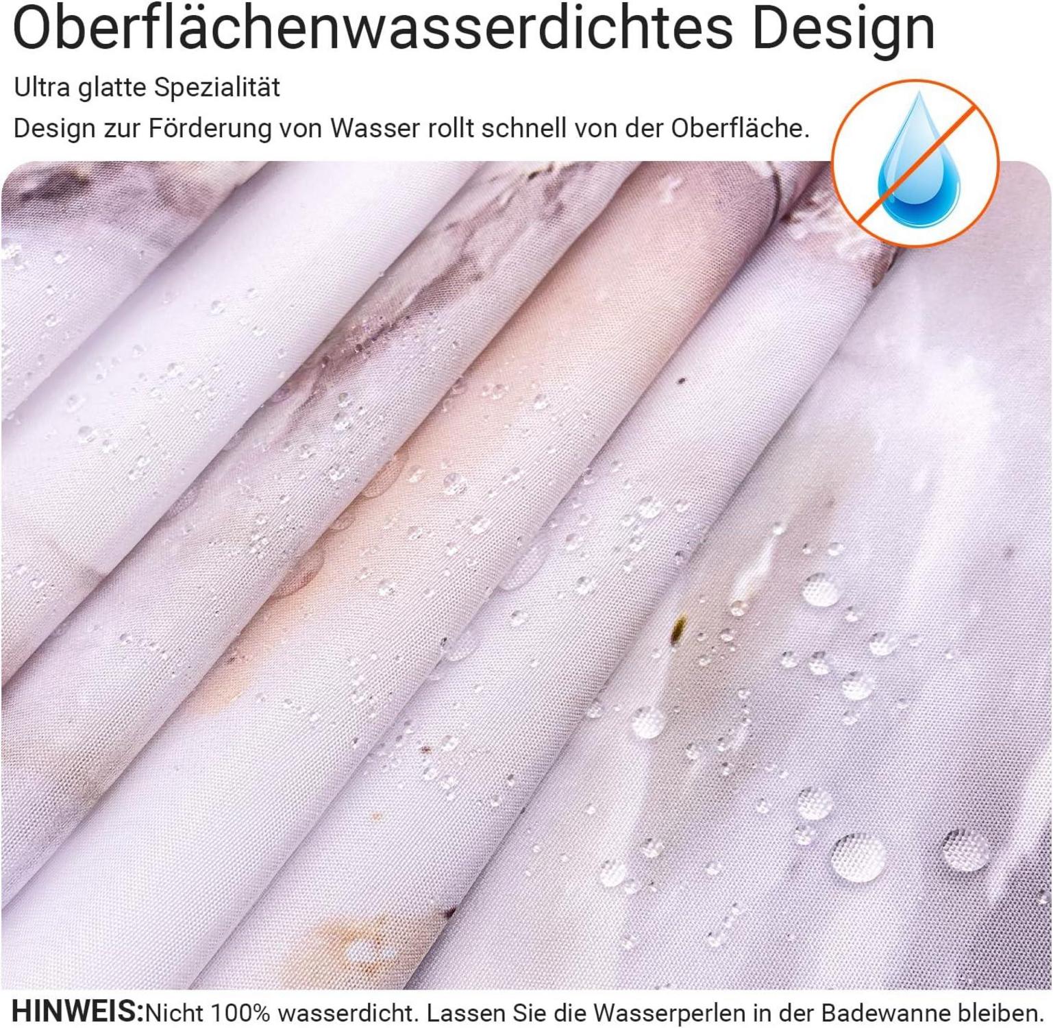Duschvorhang Graugelb Marmor 120x180 cm Wasserdicht Textil