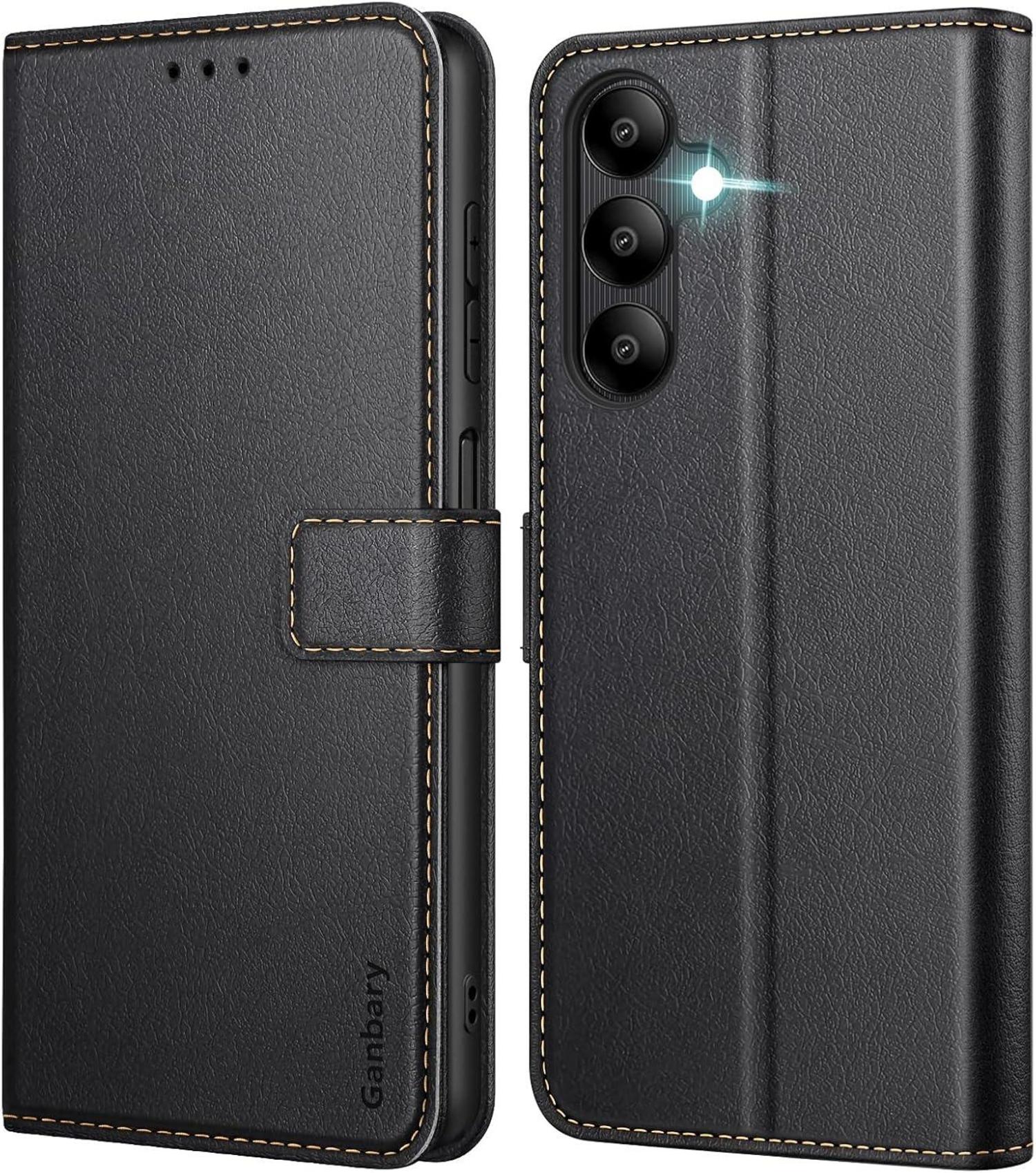 Handyhülle Samsung Galaxy A05s Leder Klapphülle Schwarz