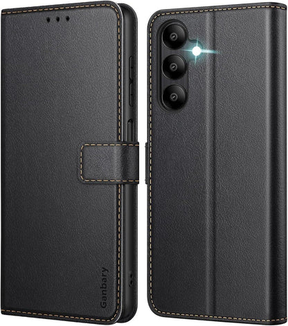 Handyhülle Samsung Galaxy A05s Leder Klapphülle Schwarz