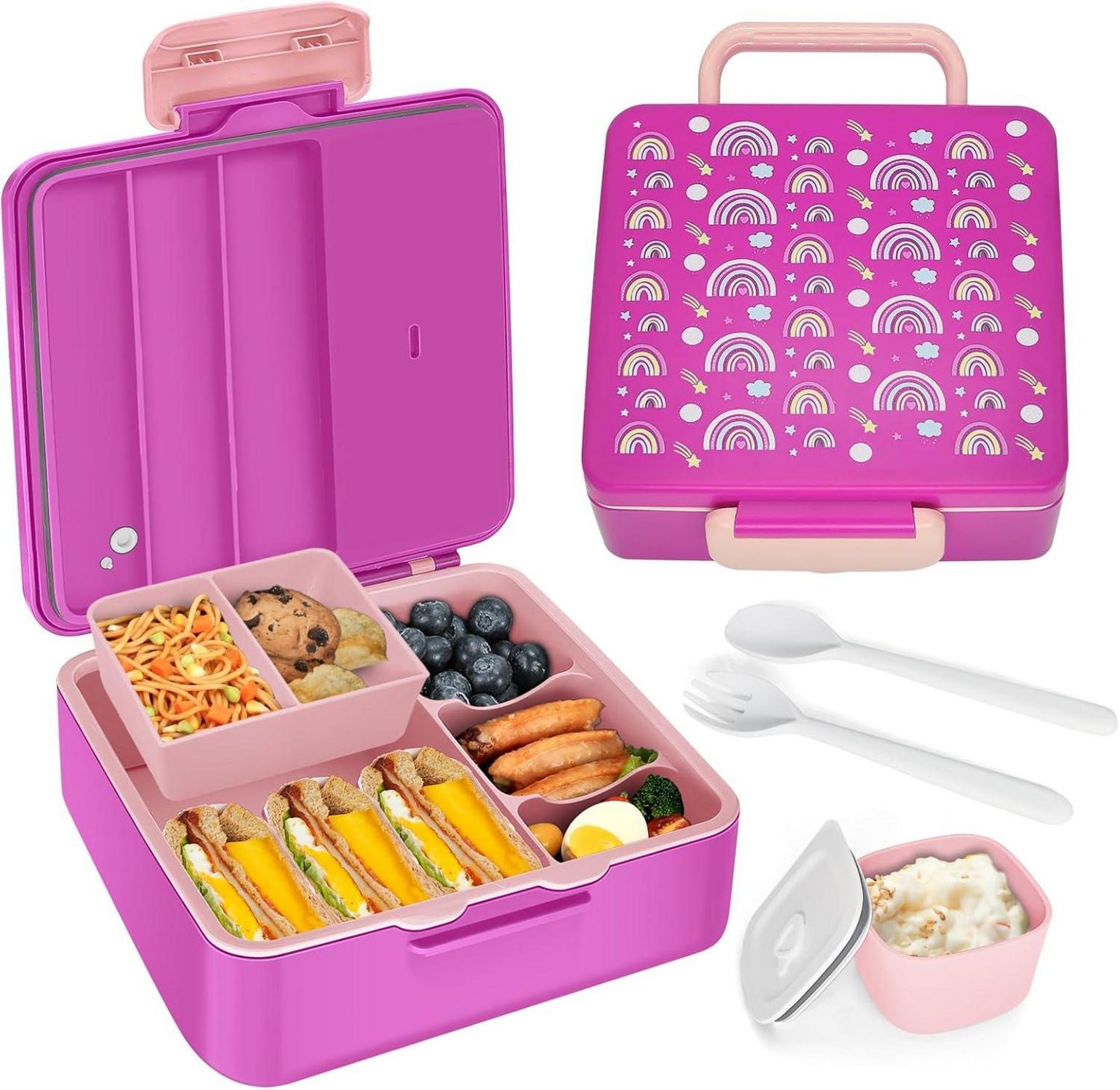Brotdose Kinder Bento Box mit 6 Fächern Lunchbox Auslaufsicher