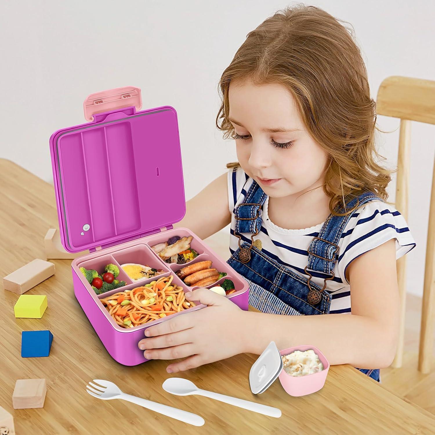 IJIAMY Brotdose Kinder Bento Box 6 Fächer Lunchbox Auslaufsicher Mädchen Jungen