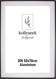 Bilderrahmen Aluminium 50x70cm Schwarz Acrylglas Passepartout
