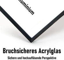 Aluminium Bilderrahmen 50x70cm Schwarz Acrylglas Poster