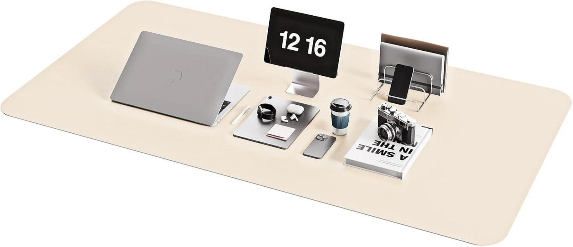 Großes Office Mousepad mit Kunstleder, Wildleder