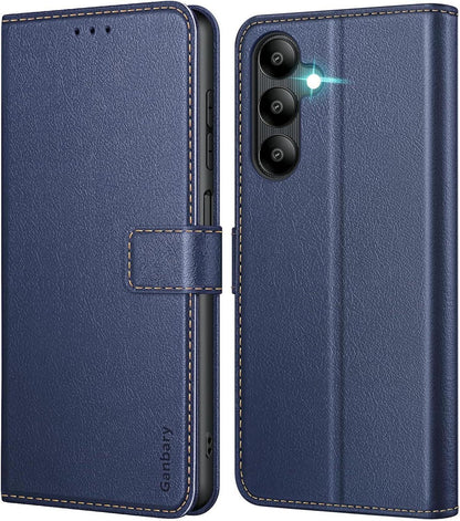 Samsung Galaxy A05s Handyhülle Leder Klapphülle Blau Magnetverschluss