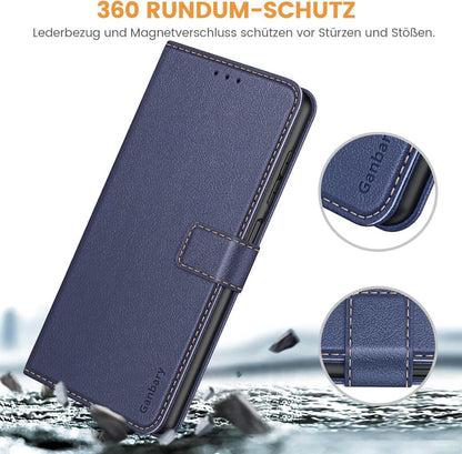 Samsung Galaxy A05s Handyhülle Leder Klapphülle Blau Magnetverschluss