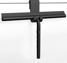 Silikon Duschabzieher Schwarz ohne Bohren 33cm mit Halter