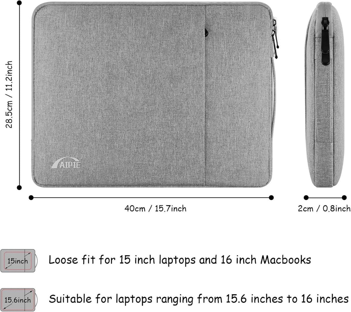 Laptoptasche 15,6 16 Zoll Hülle Handtasche 40cm 28cm MacBook