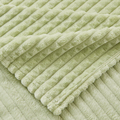 Kuscheldecke 3D-Touch Sherpa Flanell 150x200cm Avocado Grün