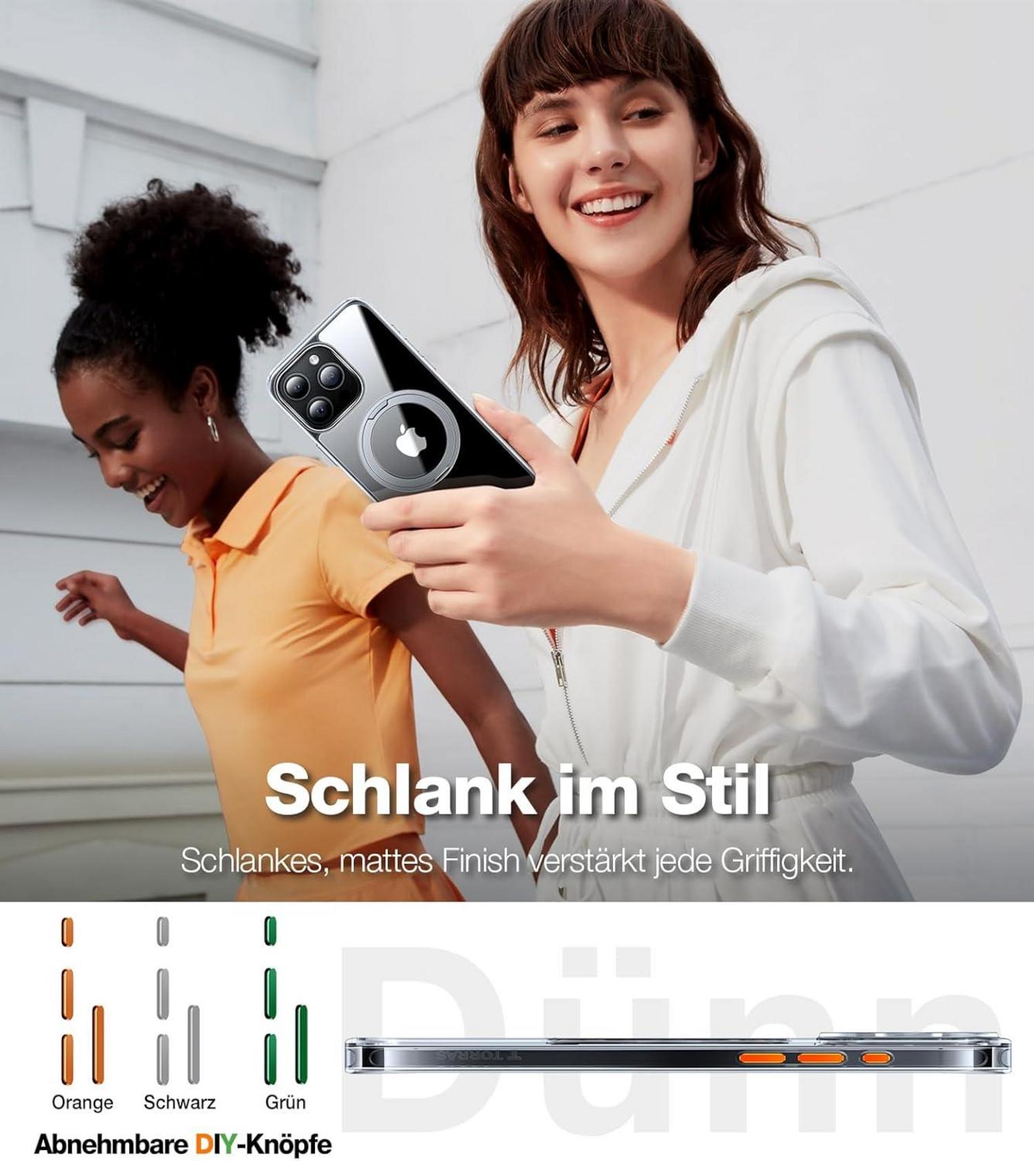 Magnetische iPhone 15 Pro Max Hülle mit Ring Ständer MagSafe Rahmenlos