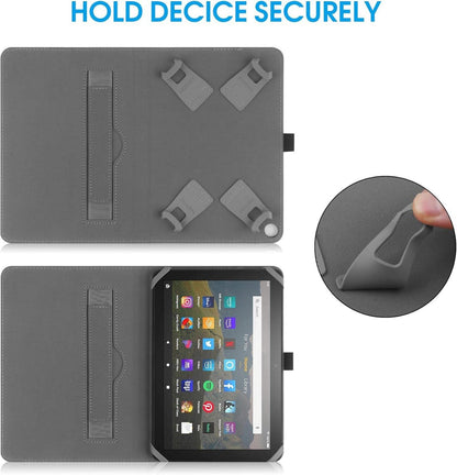 Tablet Hülle mit Ständer und Handschlaufe, Schwarz