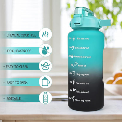Motivations Wasserflasche 2L Auslaufsicher mit