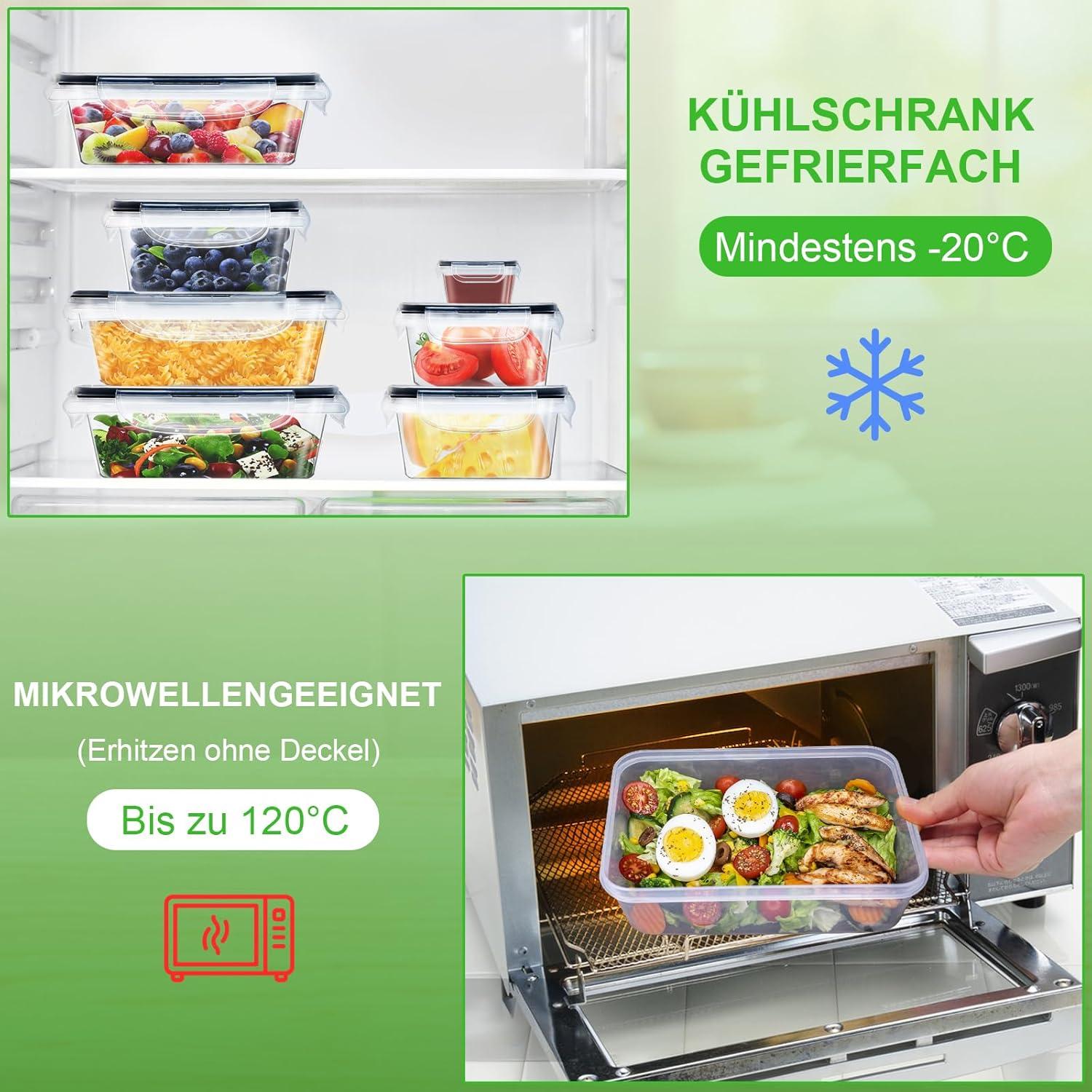 Frischhaltedosen Set 30-teilig Auslaufsicher BPA-frei 1000ml - 60ml