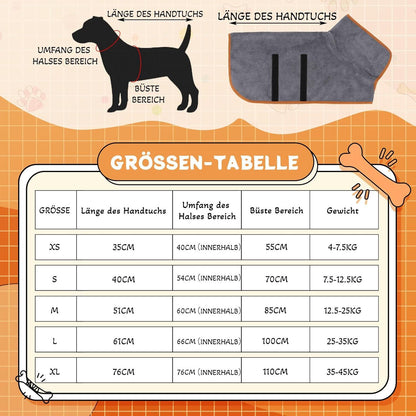 Mikrofaser Hundebademantel Saugfähiges Handtuch für Hunde