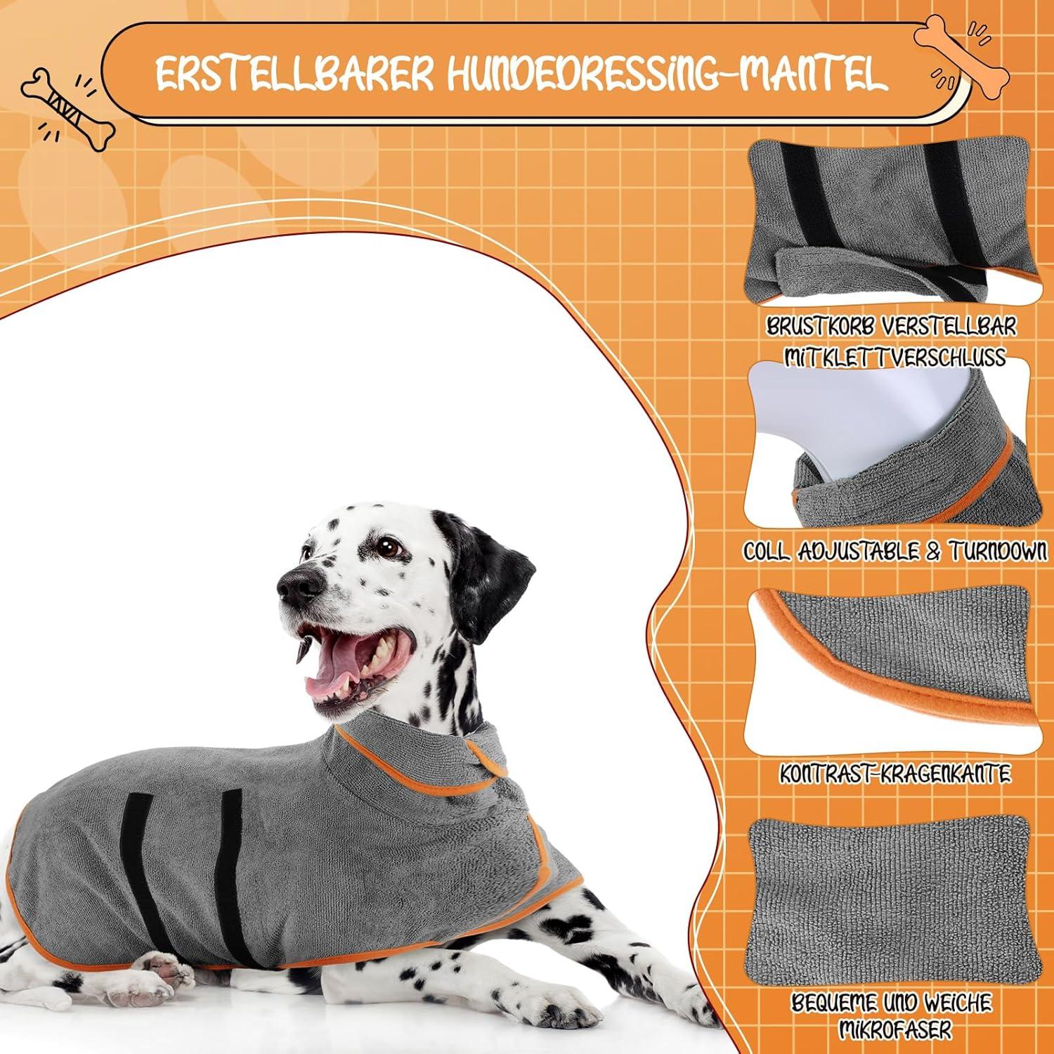 Hundebademantel Mikrofaser Extra Saugfähig für Große Mittel Kleine Hunde