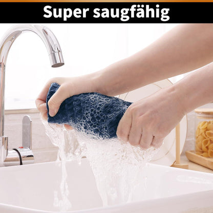 Microfasertuch 4er-Set Saugfähige Küchentücher 40x70 cm Marine Blau
