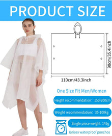 Gerhannery Schwarzer Regenponcho 2er Set Festival