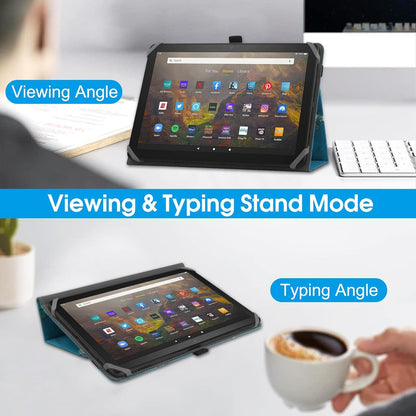 Tablet Schutzhülle 10-11 Zoll mit Ständer Folio und Handschlaufe, Blume
