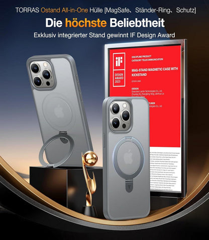 TORRAS Ostand iPhone 15 Pro Hülle MagSafe Stoßfest