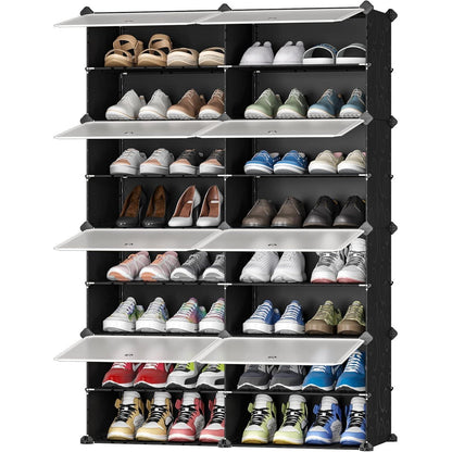 JOISCOPE Schwarzer DIY Schuhschrank mit Transparenter Tür