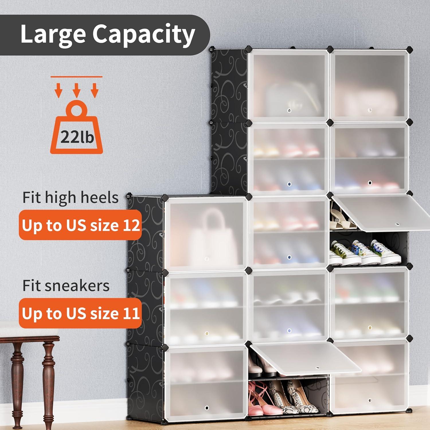 Schuhschrank Schwarz Staubdicht DIY Modular Flur 3x8
