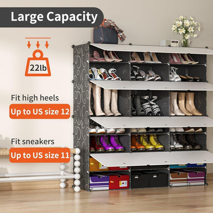 JOISCOPE DIY Schuhregal Staubdichter Schuhschrank 3x8
