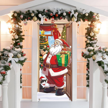 Weihnachten Tür Dekoration Haustür Abdeckung 200 x 90 cm