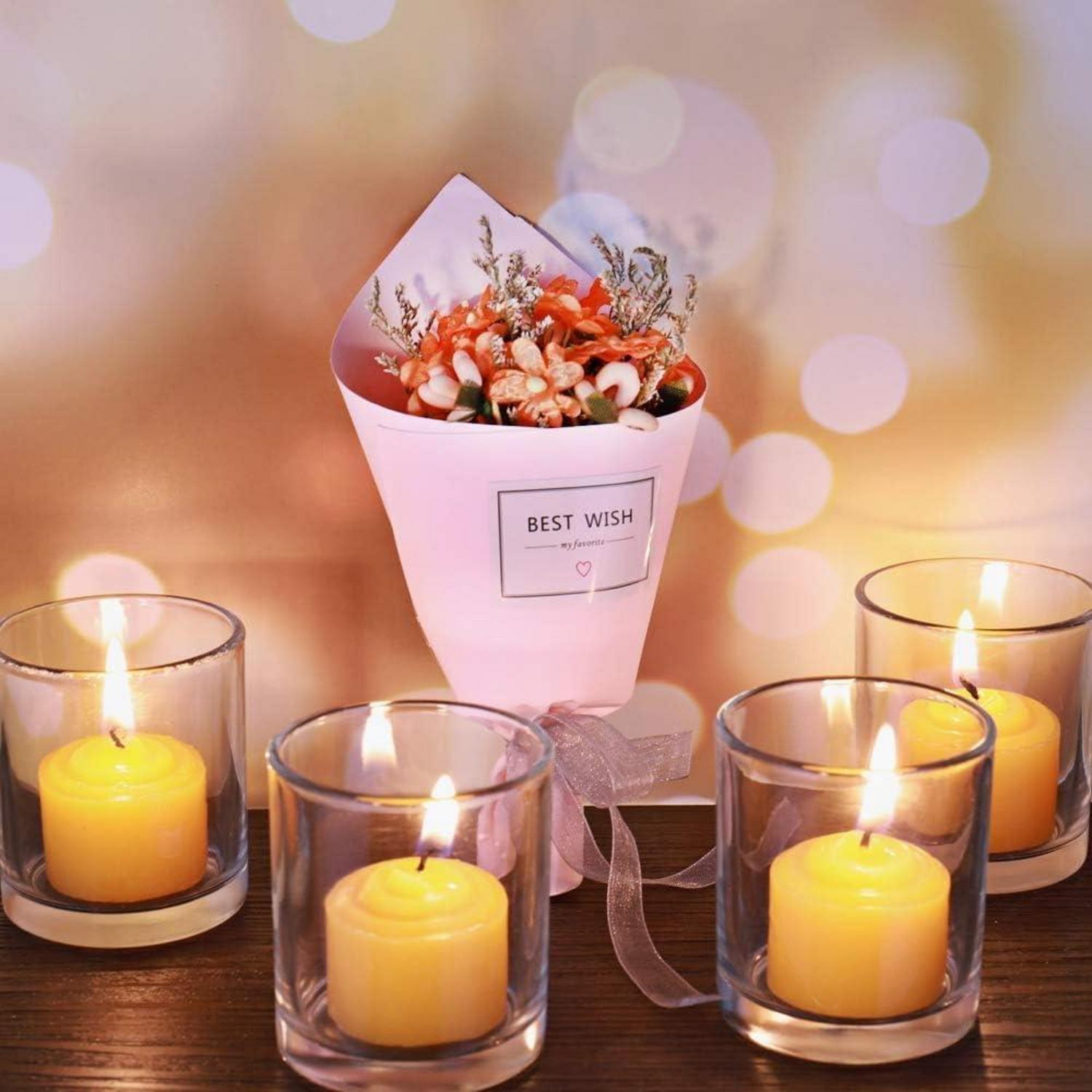 Teelichtgläser 10 Stück Kerzenhalter Glas Windlicht Weihnachten Transparent