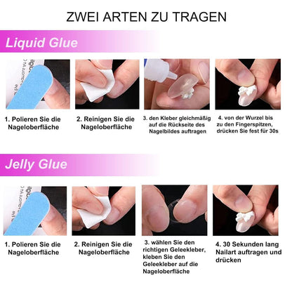 Rosa Weiß Gradient Press on Nails - Lange, Quadratische Fake Nägel