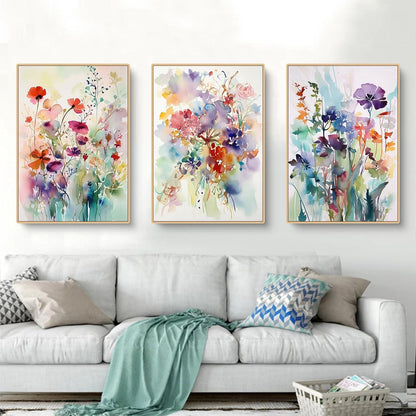 Herfair Poster Set Blumen Leinwand Wohnzimmer Schlafzimmer Wandbilder 21 x 30 cm