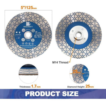 Diamant Trennscheibe 125mm doppelseitig M14 (5 Stück)
