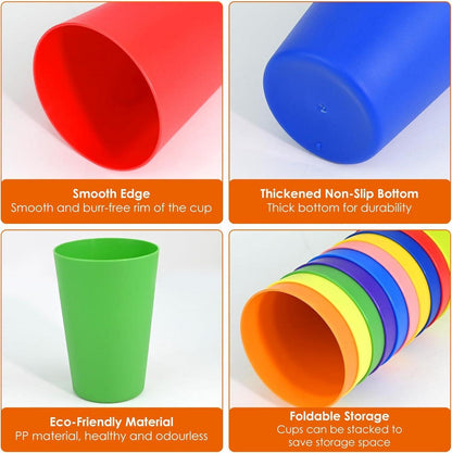 30 Stück 260ml Bunt Plastikbecher Wiederverwendbare Partybecher für Küche Picknick