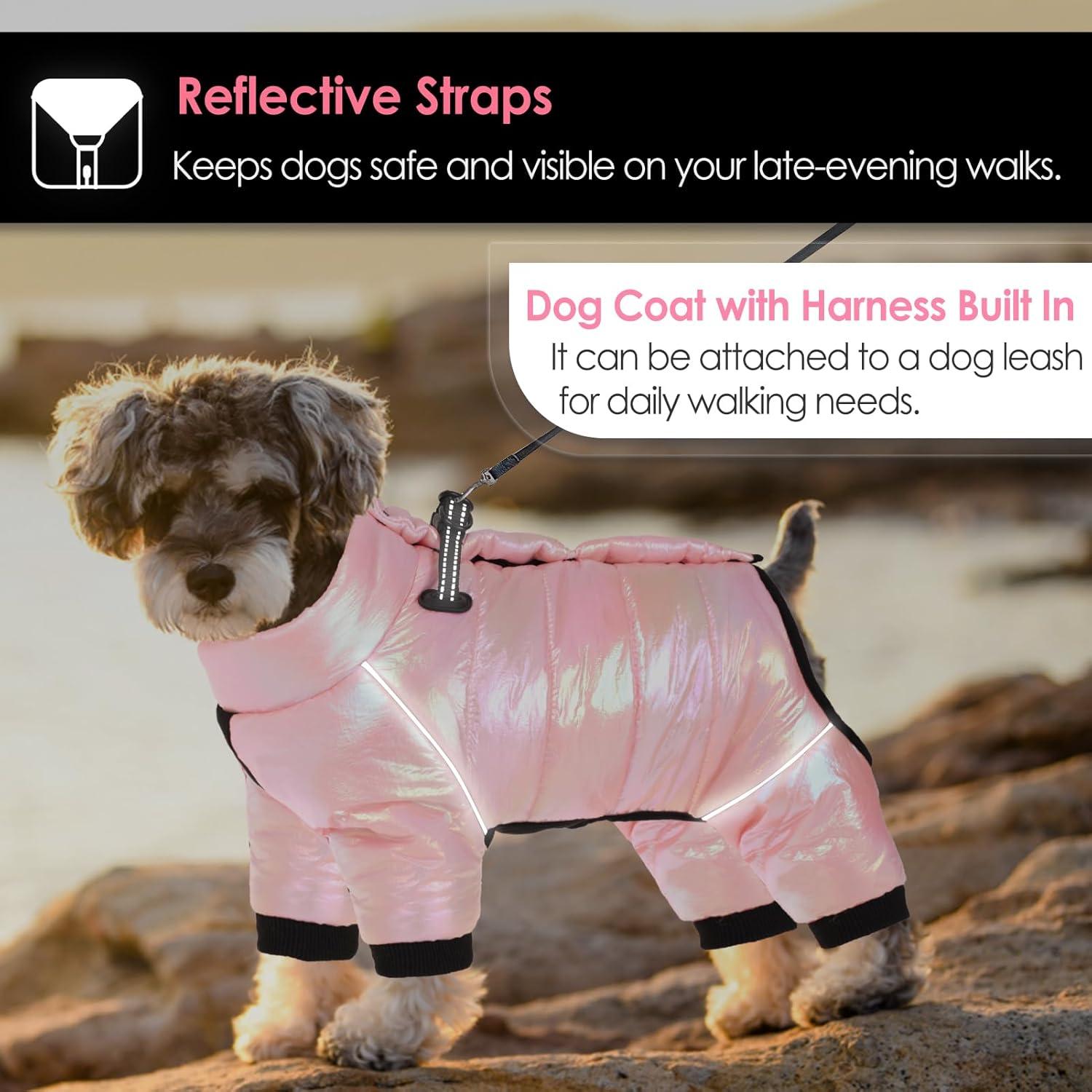 AOFITEE Hundemantel Winter Warm für Kleine Hunde Rosa Fleece wasserabweisend
