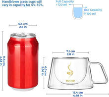 ecooe 120ml Doppelwandige Espressotassen Borosilikatglas Set