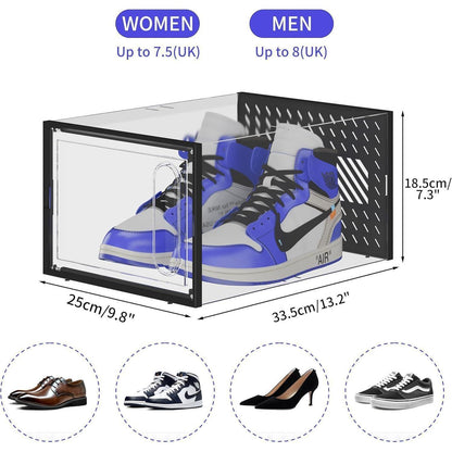 Transparente stapelbare Schuhboxen mit magnetischer Tür, 8er