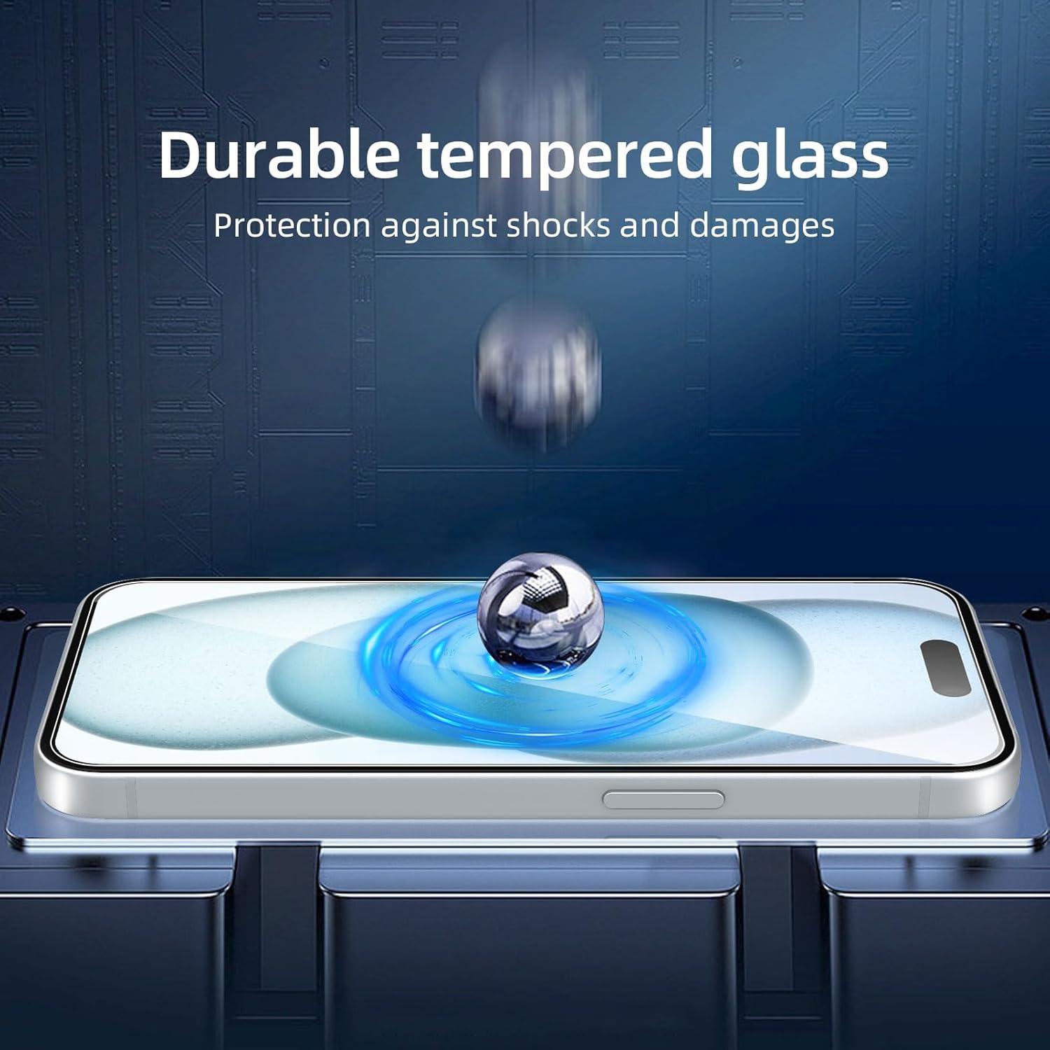 Panzer Schutz Glas iPhone 16 15 15 Pro 6.1 Zoll 3er 9H HD Displayfolie