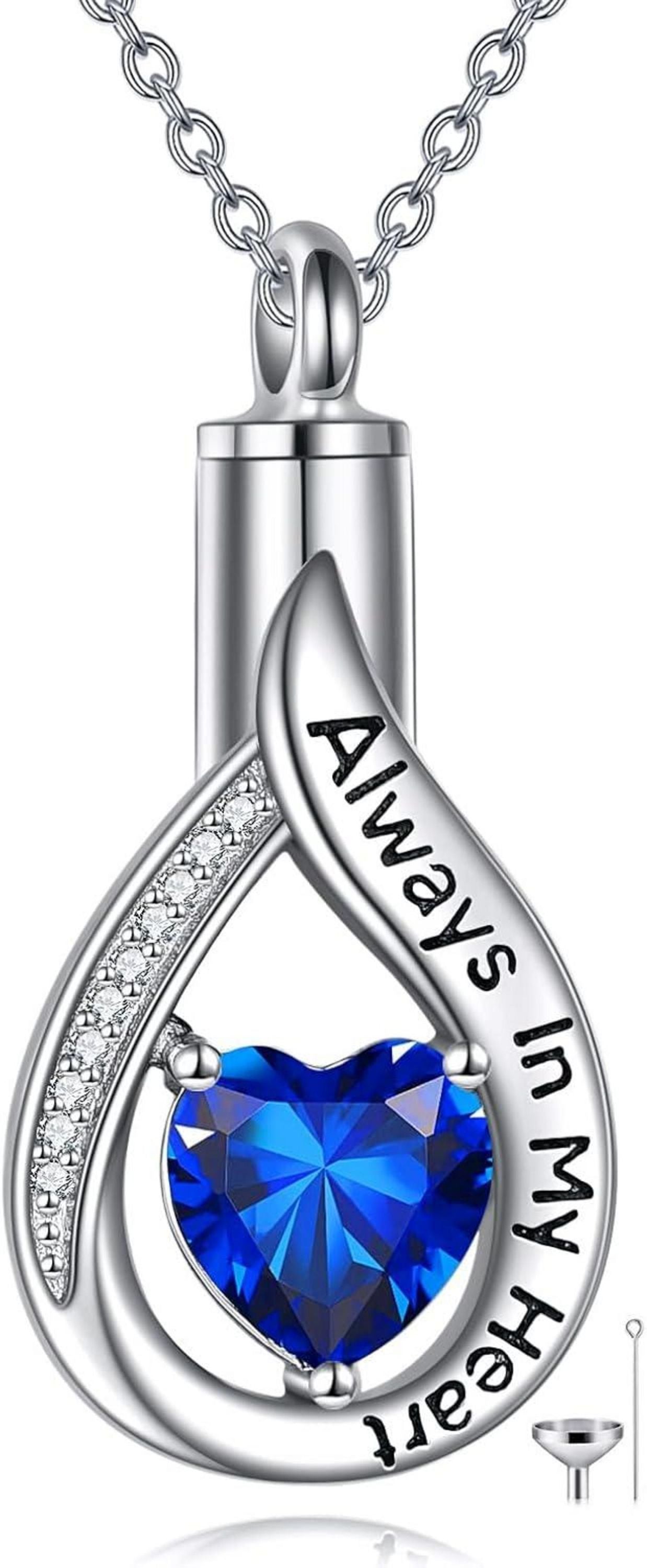 Teardrop Urn Pendant Necklace Sterling Silver Cremation Jewelry