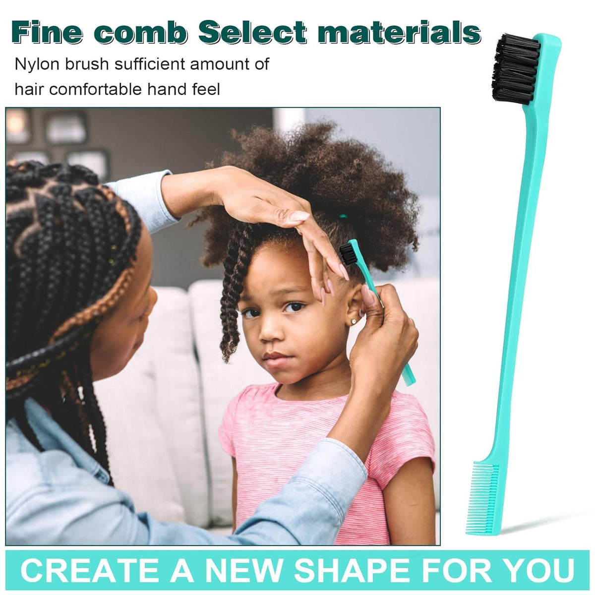 Entwirrbürste Afro Lockiges Haar Haarbürste 3a-4c Kamm-Set