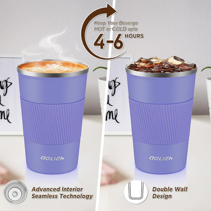 Aolieh Thermobecher Edelstahl Travel Mug 380ml Lila 1 Stück