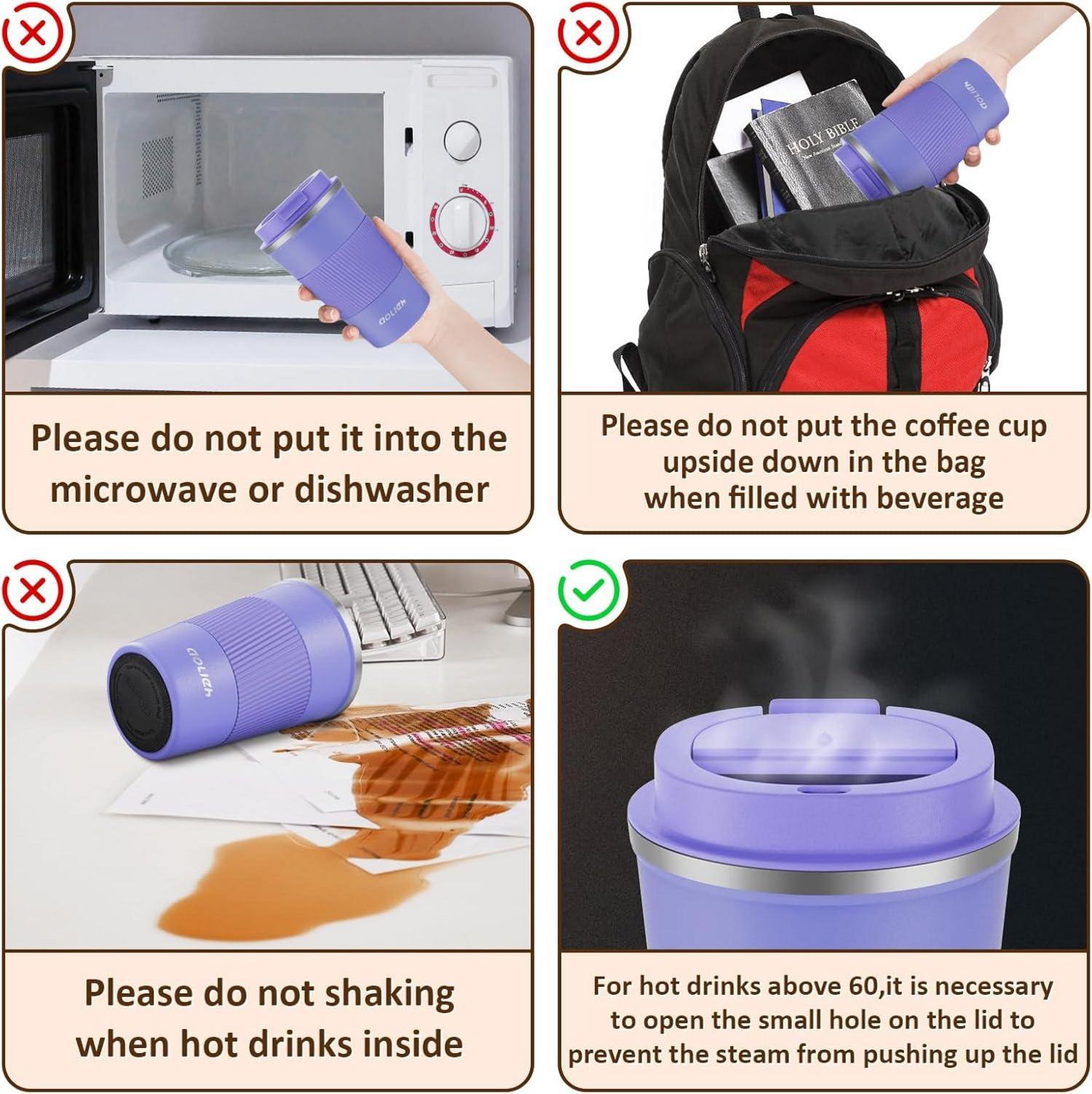 Thermobecher Kaffeebecher Auslaufsicherer Deckel Isolierbecher Travel