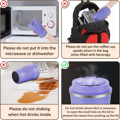 Thermobecher Kaffeebecher Auslaufsicherer Deckel Isolierbecher Travel