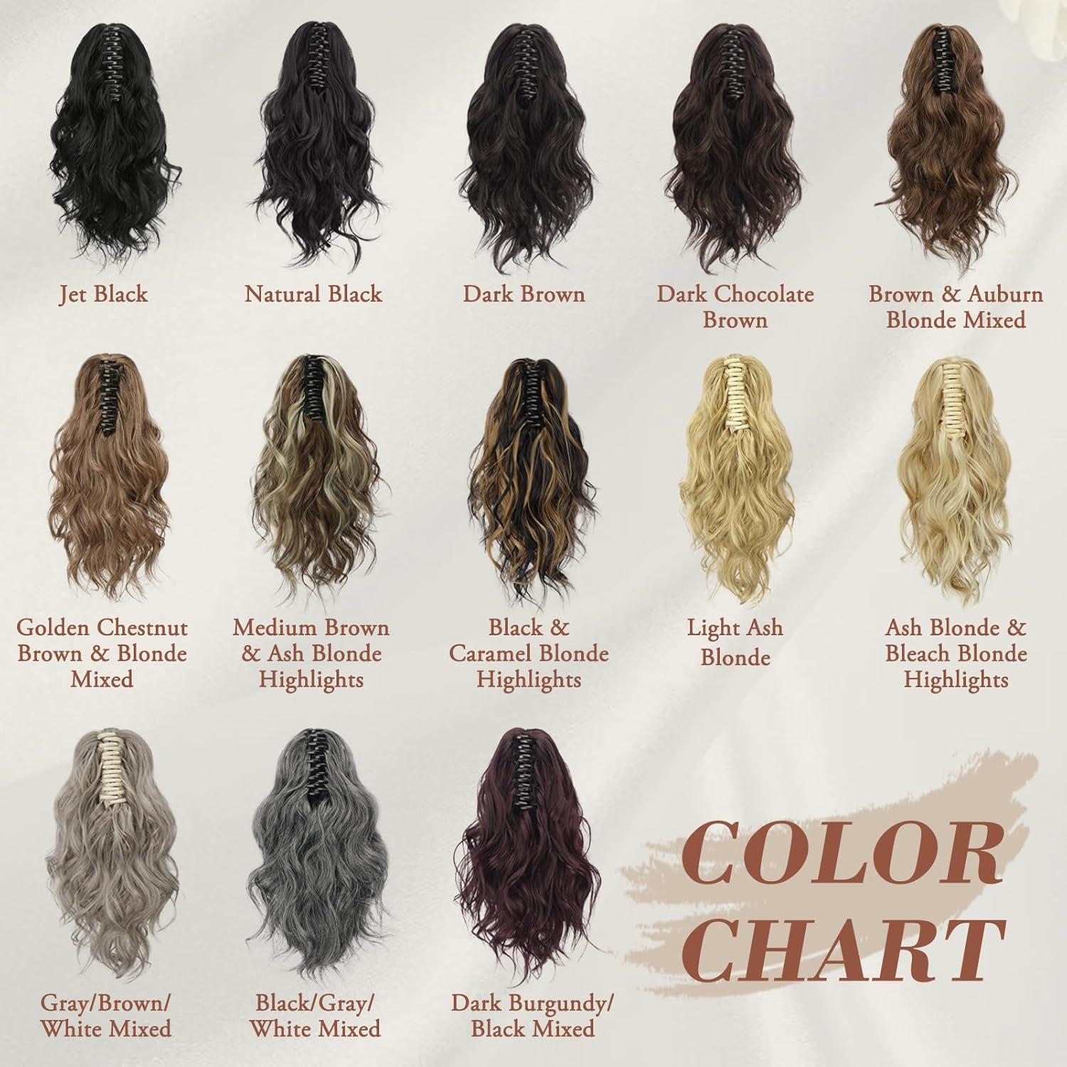 35cm Gewellter Pferdeschwanz Haarverlängerung Blond Lockig Clip