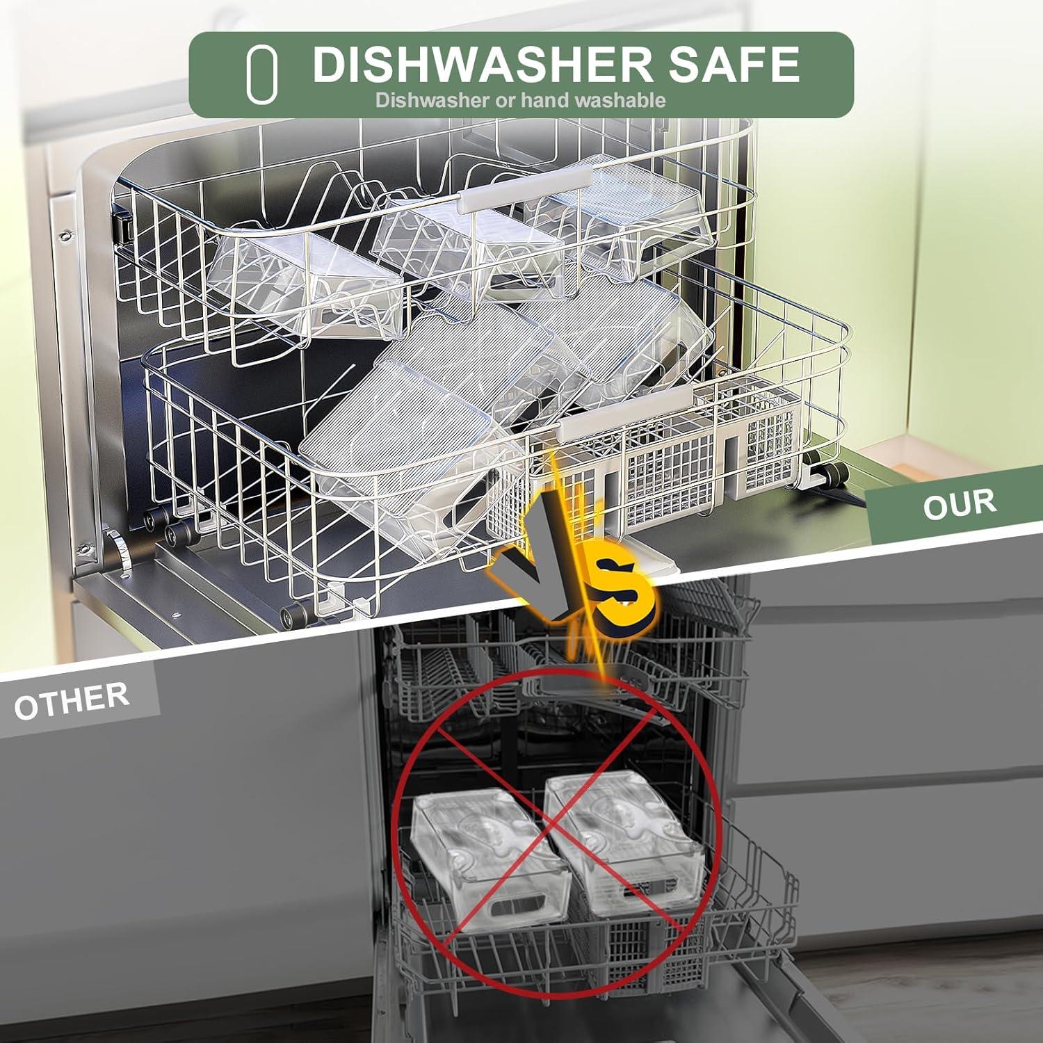 Kühlschrank Organizer Set 5er Transparent BPA-Frei Platzsparend Spülmaschinenfest
