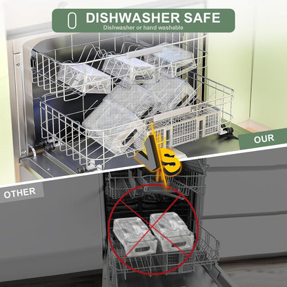 Kühlschrank Organizer Set 5er Transparent BPA-Frei Platzsparend Spülmaschinenfest