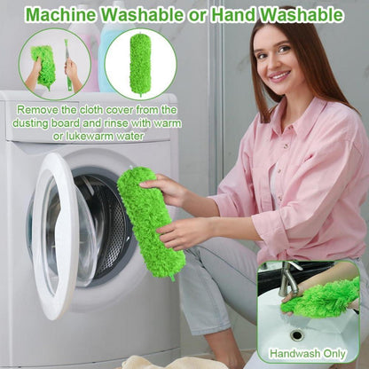 Teleskop Staubwedel Mikrofaser Waschbar 242 cm Extra Lang Grün