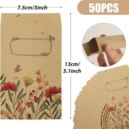Samentütchen Kraftpapier Mini Geschenktüten 50 Stück