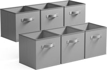 Aufbewahrungswürfel Stoff 6er Set Grau 26,7x26,7x28cm Faltboxen