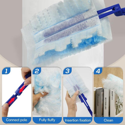 Vicloon Feather Duster Teleskop Mikrofasern Staubwischer Staubbesen 20 Tücher