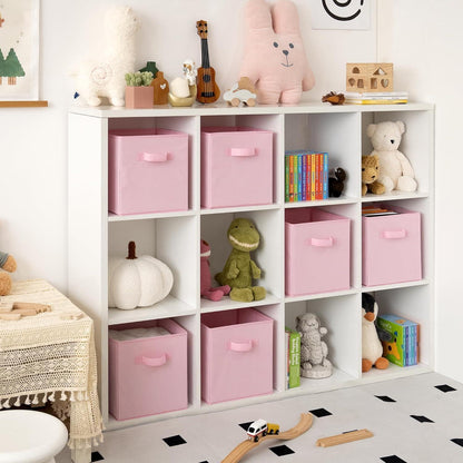 Aufbewahrungsboxen Stoff 6er Set Rosa mit Griffen 26,7x26,7x28 cm
